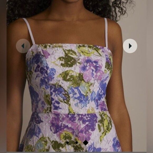 DB STUDIO, FLORAL PATTERNED LACE A-LINE,PURPLEMULTI,8 Dress with pockets - Picture 3 of 8